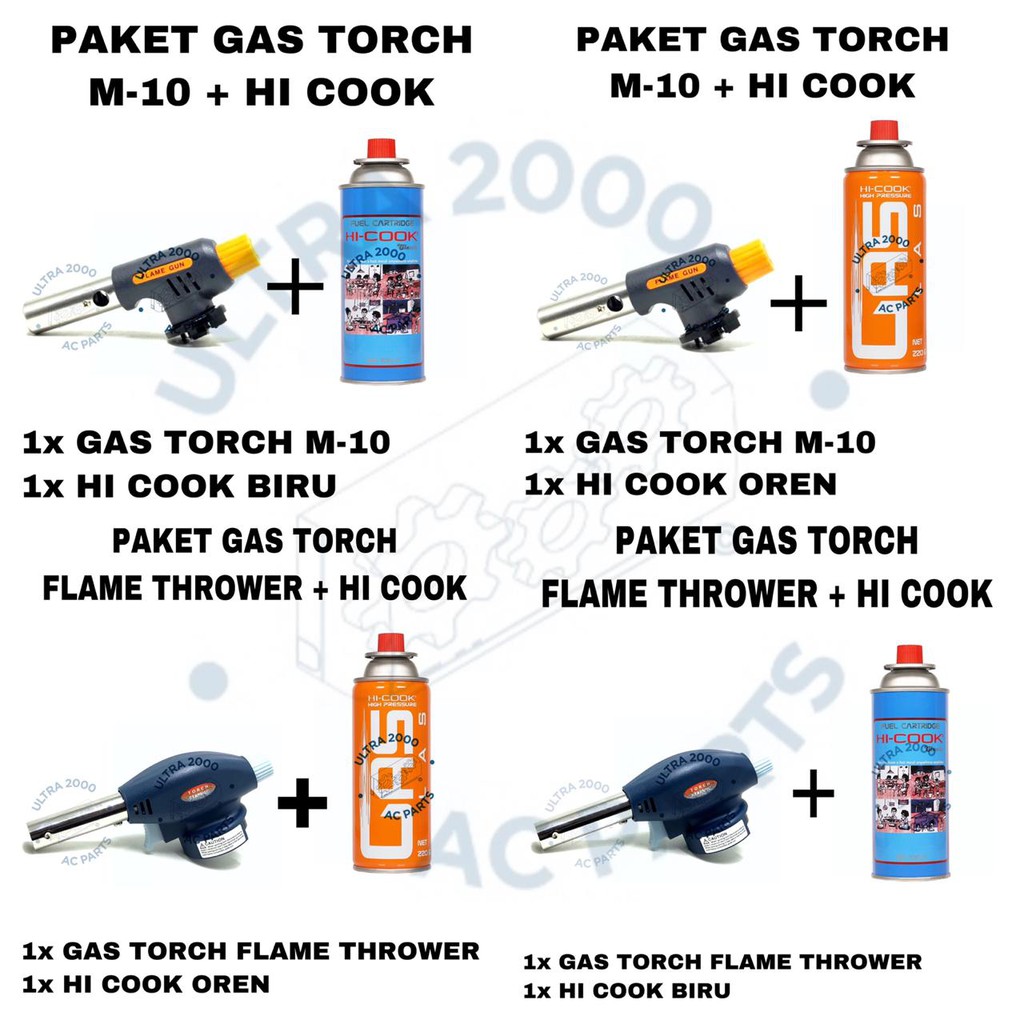 PAKET GAS TORCH BLOW TORCH + HI COOK