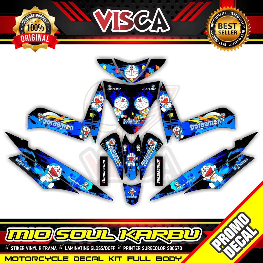 Stiker Mio Soul Karbu Full Body Decal Mio Soul Doraemon