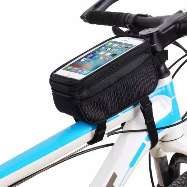 Tas sepeda tempat hp frame depan MTB