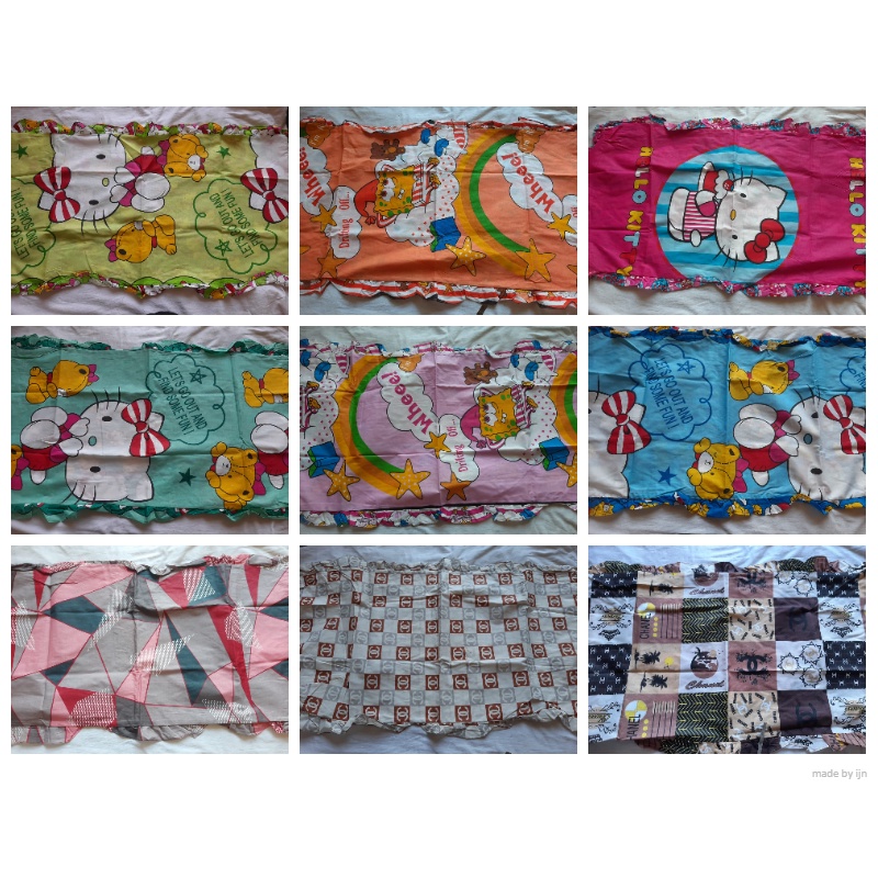 Bantal Cinta Set Sarung Rumbai Karakter Anak Ukuran 45x90 Silicon Grosir Murah