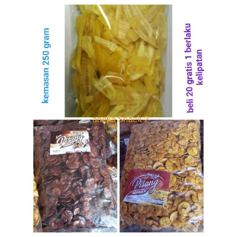 

kripik pisang agewan asin manis rasa madu dan coklat 250gram