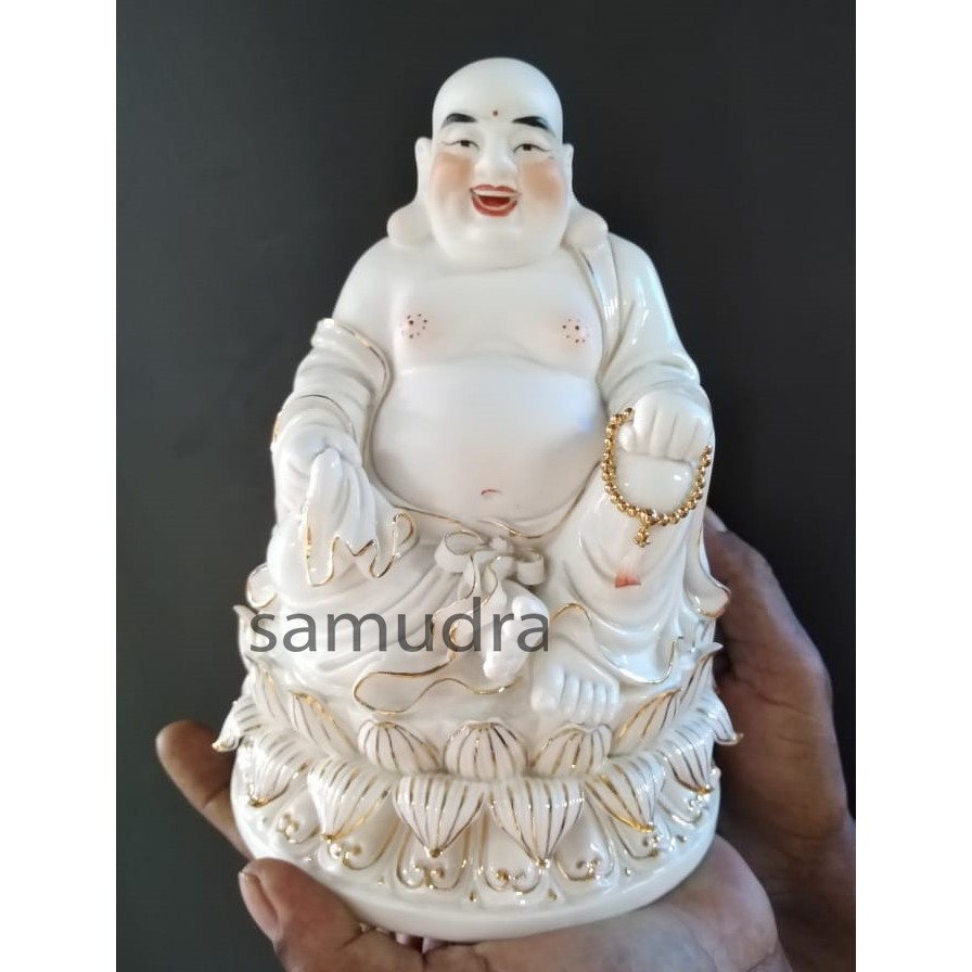 Patung Buddha Maitreya  Tertawa  Julaihut  porselain keramik 20 cm 8 inch