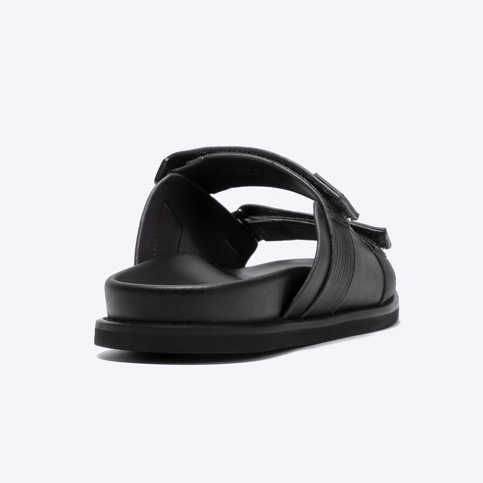 SANDAL SLIDE EVERBEST PRIA ORIGINAL CASUAL KULIT BRANDED HITAM EM39