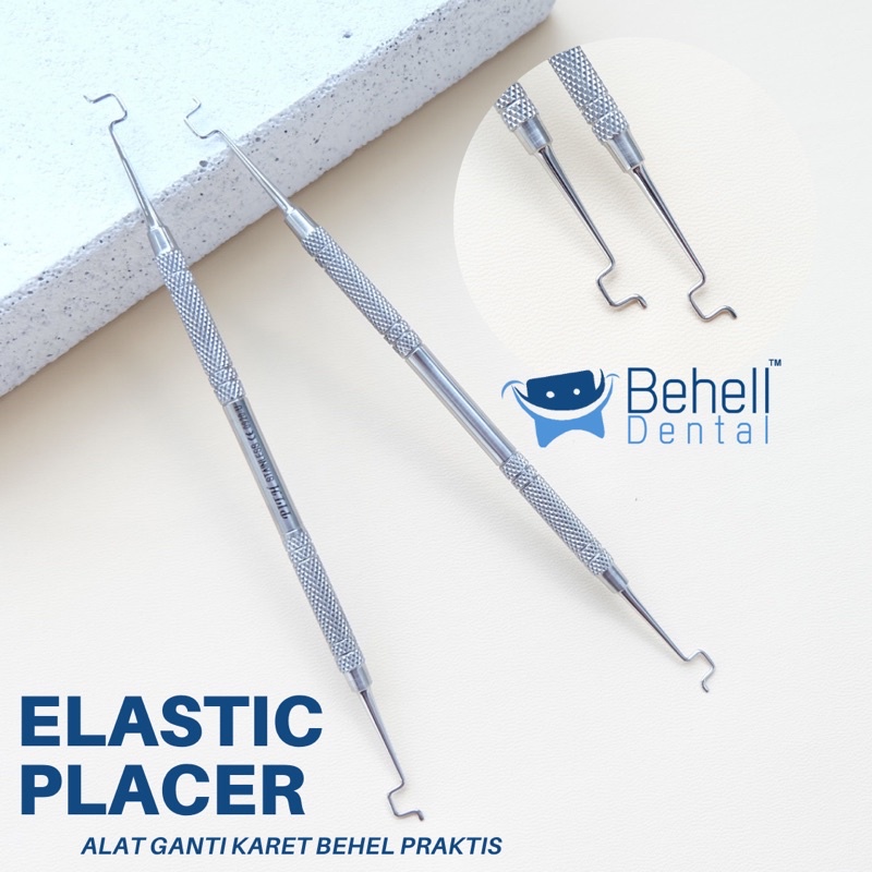 BEHELLDENTAL - SONDE ELASTIC PLACER ALAT PASANG KARET BEHEL MOTIF POWER O CHAIN PRAKTIS - Sonde Besi 2 Sisi Elastis Placer Alat Ganti Karet Behel - Anti Karat Mudah Pakai seperti Gun Shooter