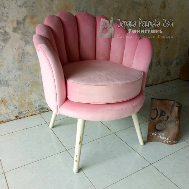 Kursi sofa kerang mewah single seater