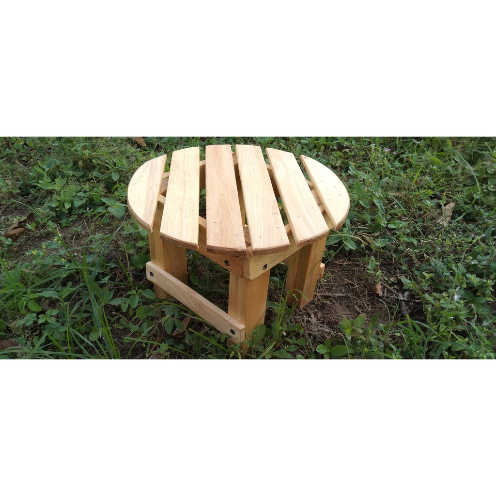 Kursi Kecil/ Dingklik Bulat Kayu Pinus Kualitas Ekspor