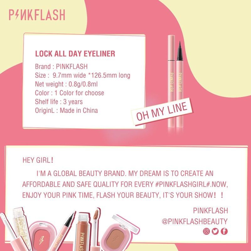 [JATENG] Pinkflash EYELINER Anti Air Waterproof Pink Flash OhMyLine