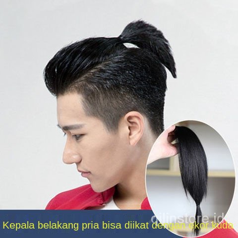 Besar Pria Kembali Rambut Pendek Wig Rambut Kepala Melengkapi Potongan Manusia Potongan Rambut Pria Wig Set Rambut Yang Tumbuh Top Ekor Kuda Shopee Indonesia