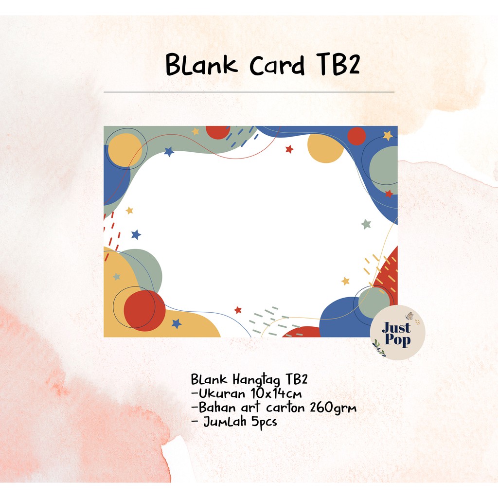 

Blank Card Blank Tag Kartu Polos Greeting Card Kartu Ucapan TB2