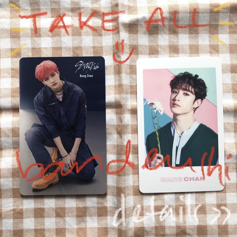 [PAIR] STRAY KIDS BANG CHAN TOG POLA PINK JEPANG POLAROID JP TOG JONGKOK PC PHOTOCARD TOP