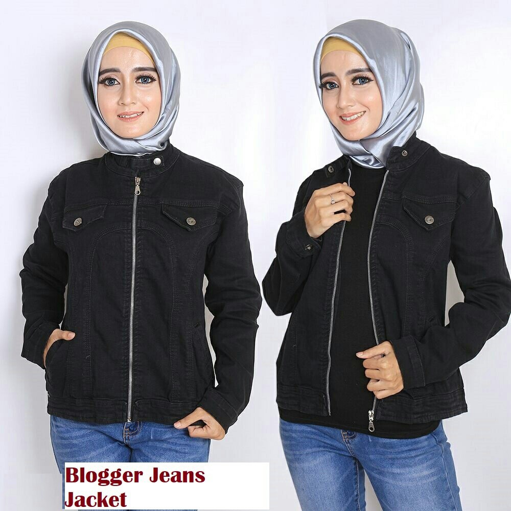 Blogger Jaket Jeans Hitam  Jaket Jeans Cewek ABG Jaket Jeans Wanita | 169421