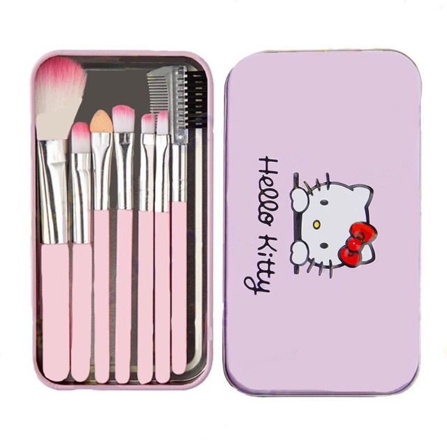 Kuas Make Up Hello Kitty Set / Brush Hello Kitty Set 7 in 1 Imut Lucu