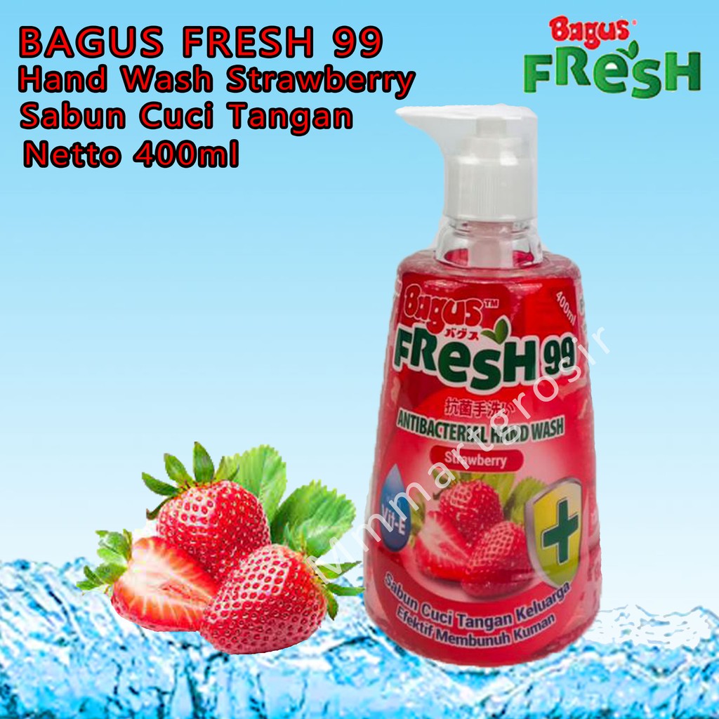 Bagus Fresh 99 / Antibacterial Hand Wash / Sabun Cuci Tangan Aroma Stroberi / 400ml