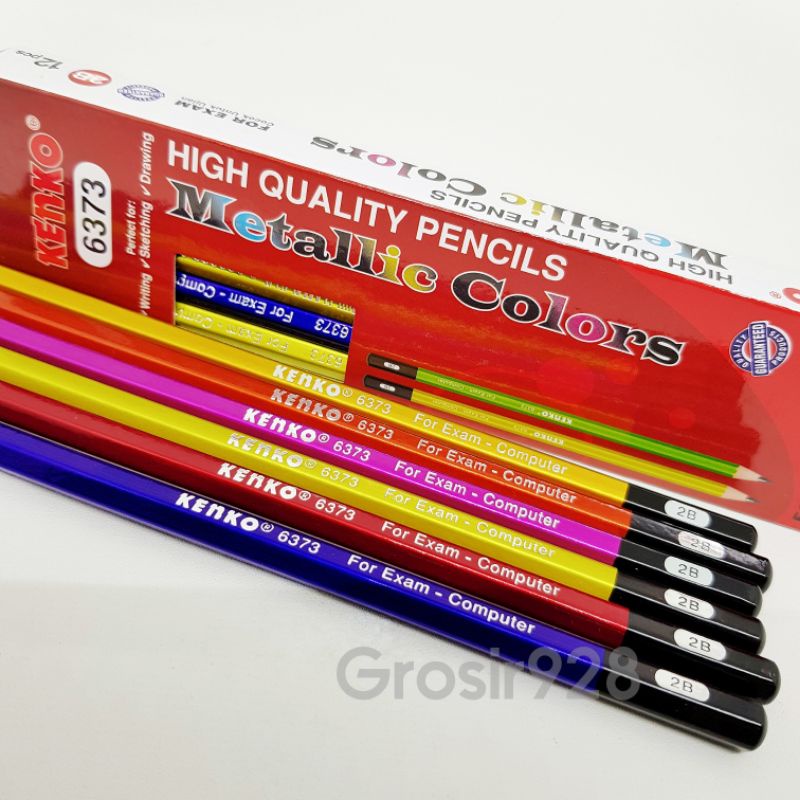 

(Per 12) Pensil 2B Kenko 6373 Metallic Colors / Pensil Kayu Warna Neon