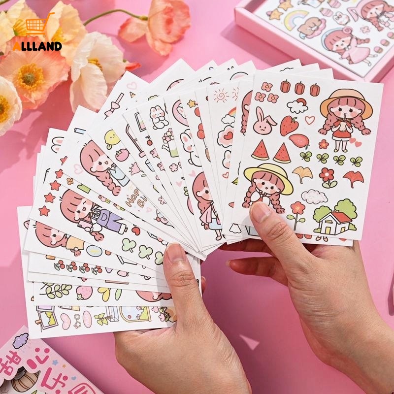 Stiker Perekat Transparan Motif Kartun Permen Perempuan Untuk Dekorasi Jurnal