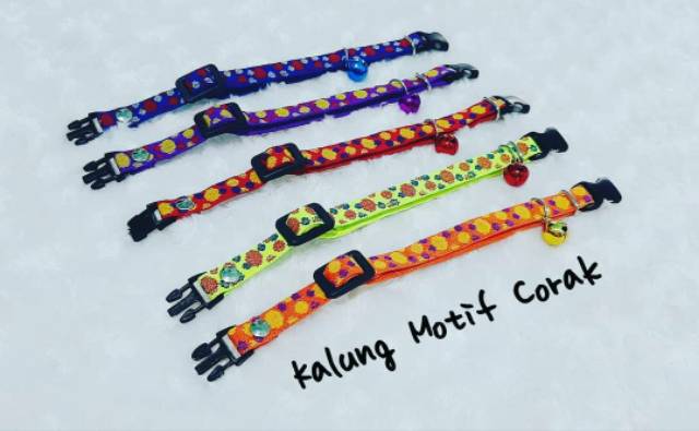 Kalung Motif CORAK lonceng 12MM kucing mix murah PROMO A