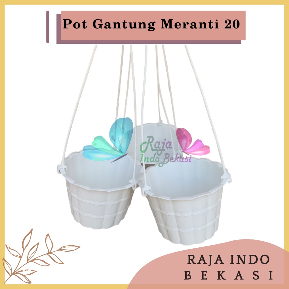 Pot Gantung Meranti 20 Putih Pot Bunga Gantung Motif Gentong Mirip Country Murah Termasuk Tali Pot Bunga Gantung Murah Grosir Unik Plastik Putih