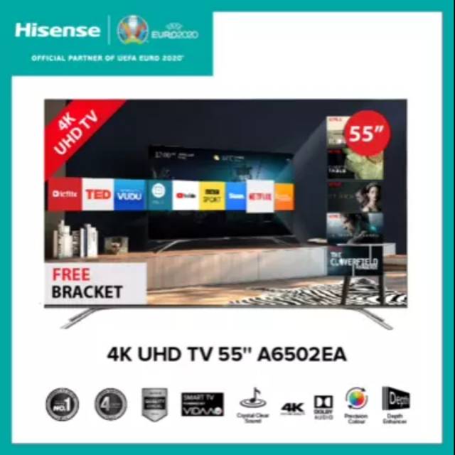 TV HISENSE SMART 4K 55A6502EA