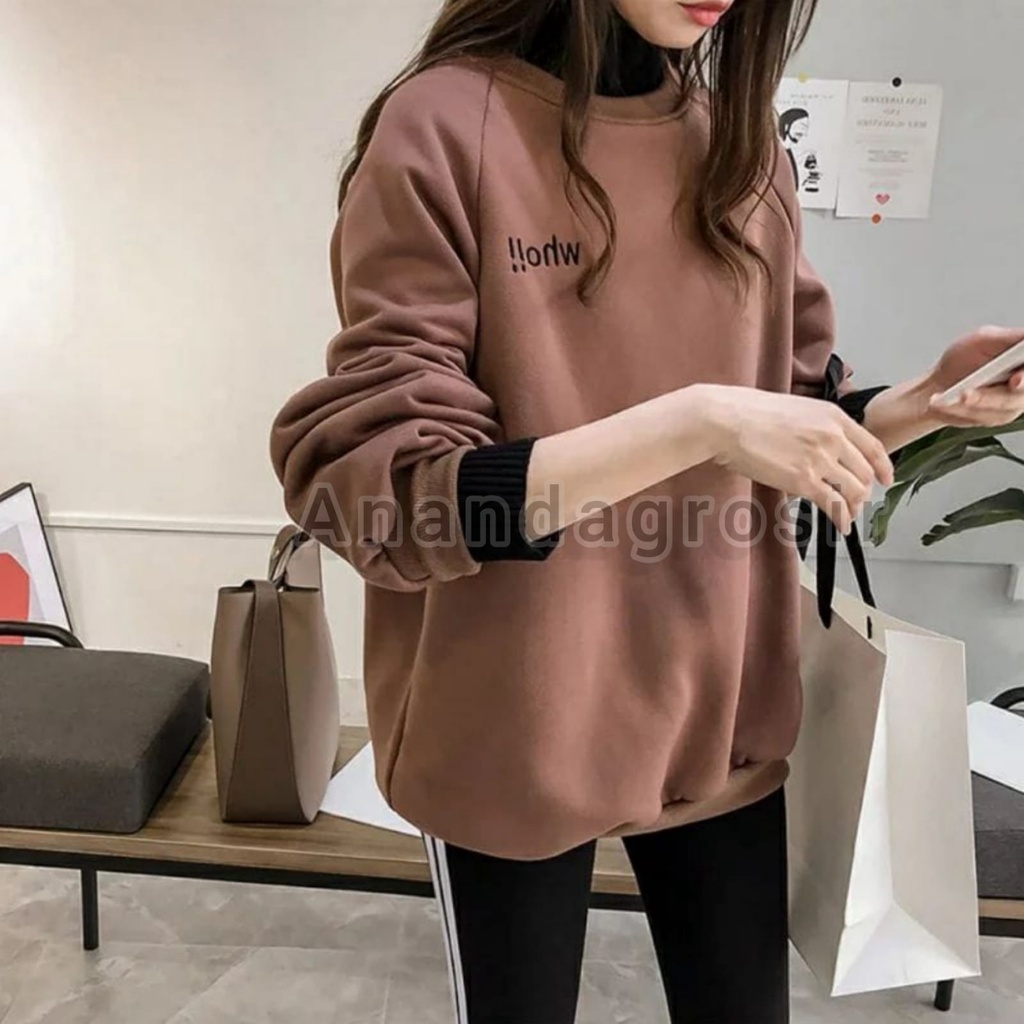 SWEATER WHO !!  SWEATSHIRT APLIKASI BORDIR TERBARU SWEATER WANITA