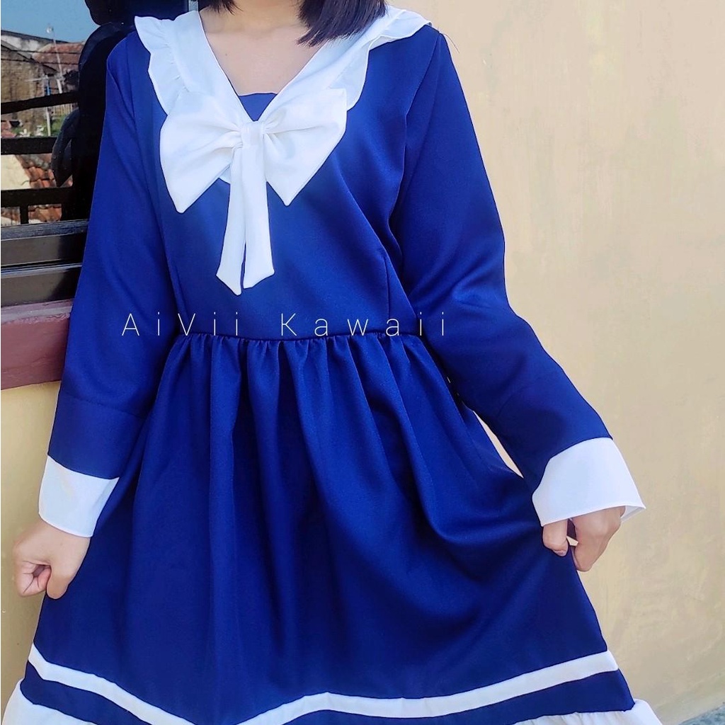 【AiVii】DRESS KAWAII LOLITA SAILOR NAVY WHITE