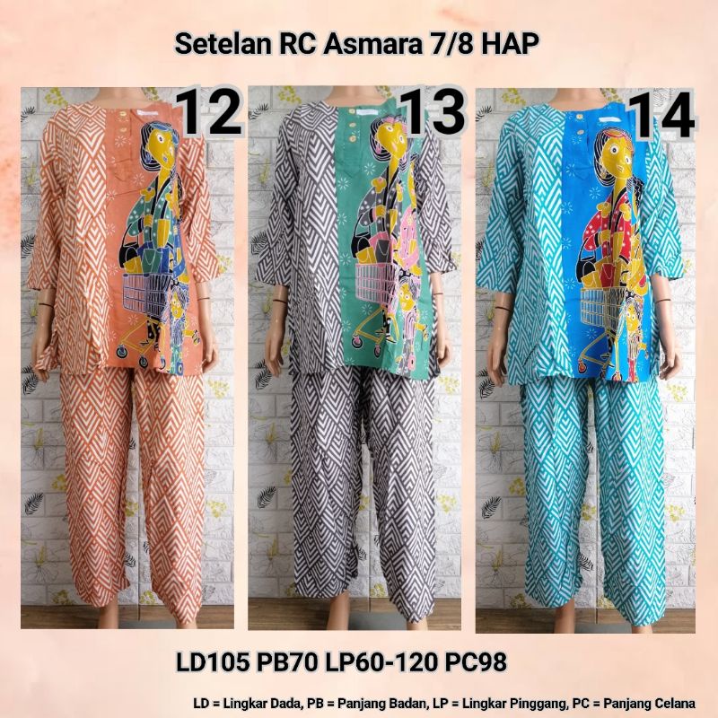 Setelan RC Asmara Lengan 7/8 LD 105 Adem Busui Friendly BU TEJO SHOP + MAPOL + KTBR