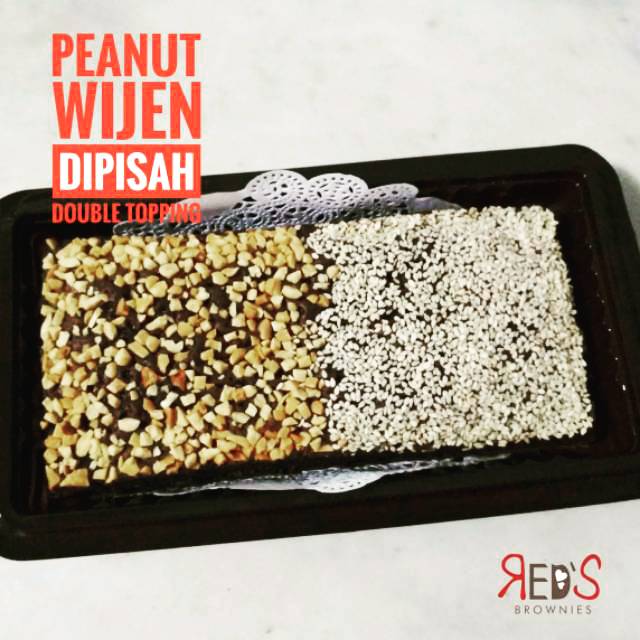 

RED'S BROWNIES - BROWNIES PANGGANG HOMEMADE DOUBLE TOPPING DIPISAH KUALITAS PREMIUM