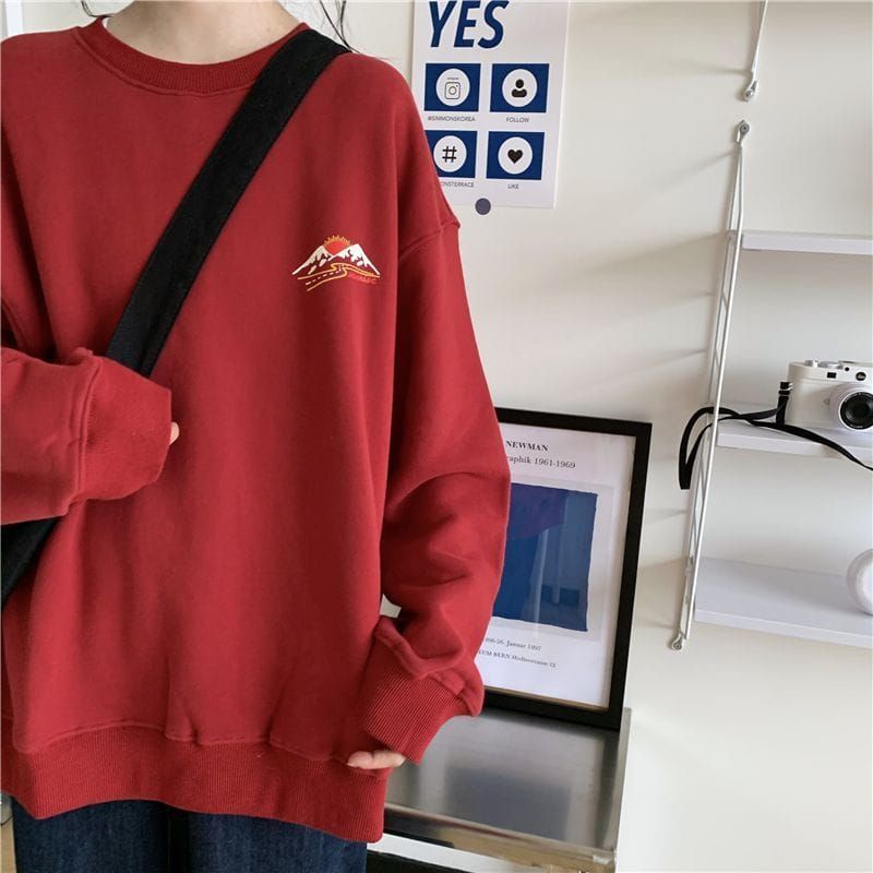 Jaket sweater Crewneck oversize pakaian pria wanita Outerwear Korean Style LAZY WOMEN