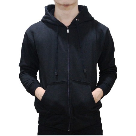 Hoodie Zipper Hitam