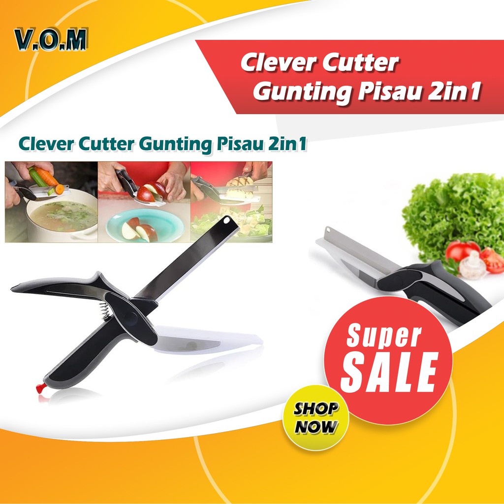 VOM Clever Cutter Gunting Pisau 2in1 - Pisau dan Talenan Multifungsi 0628