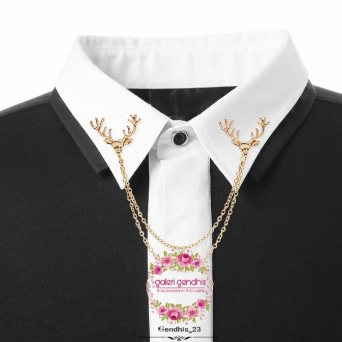 Collar Lapel Pin Bros Jas - Brooch Pin Deer Chain - Bros Pin Rusa