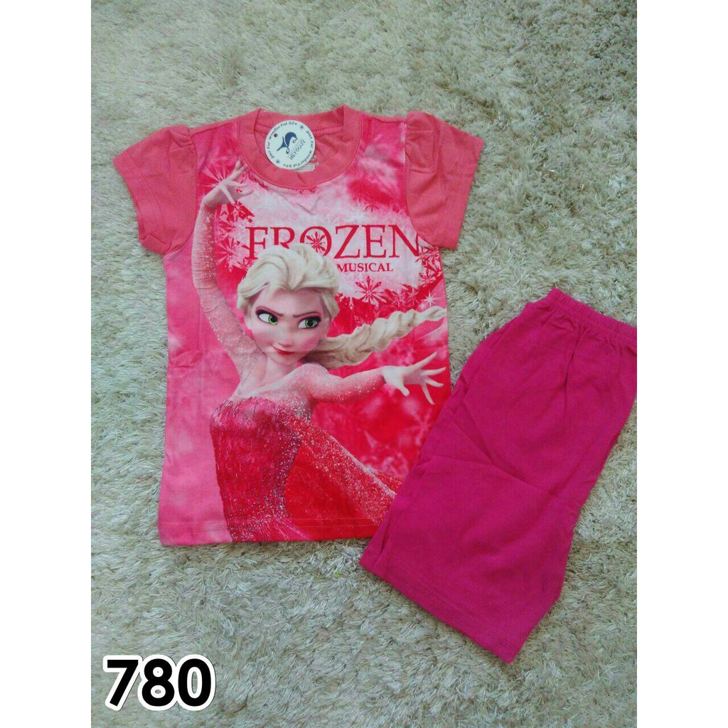 fashion girl - setelan pendek anak frozen elsa j2 short set 780