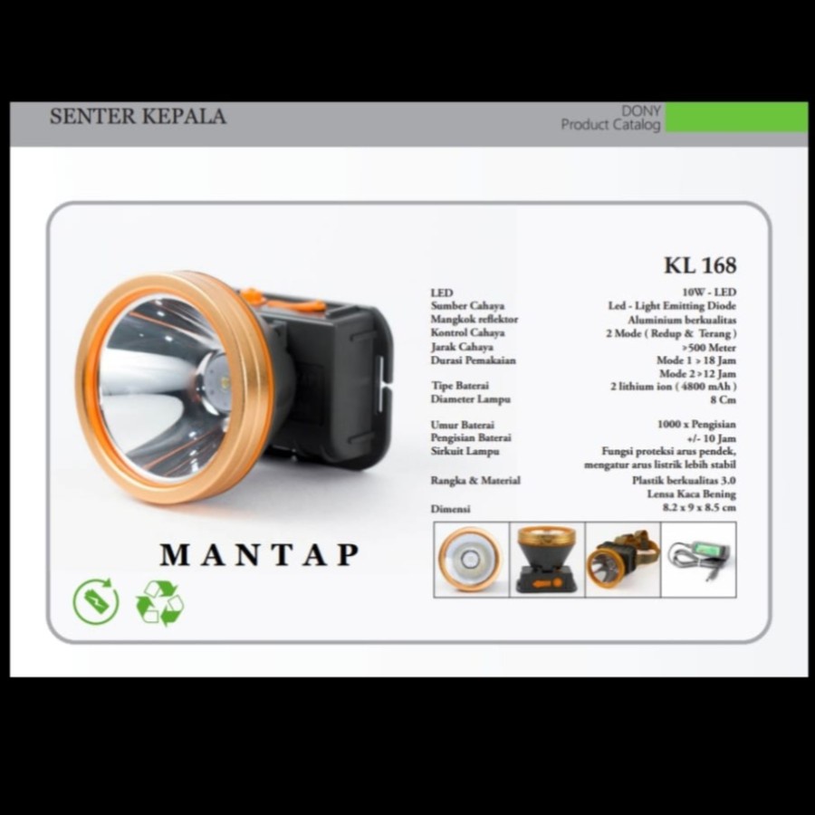 Senter kepala DONY cas KL-168