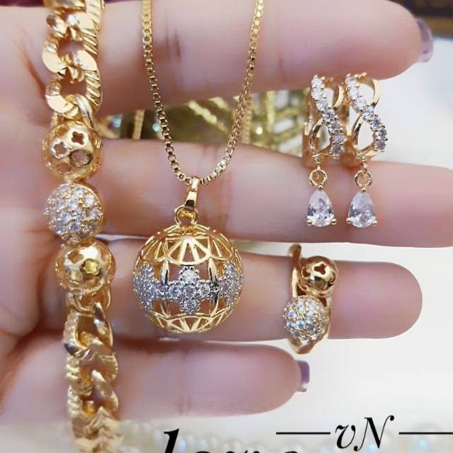 Xuping set perhiasan lapis emas 24k 2534k