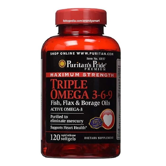 TERMURAH - Puritan's Puritan Maximum Strength Triple Omega 3-6-9 369 3 6 9 120 Sg