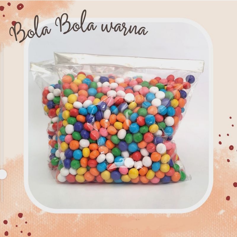 

BOLA BOLA WARNA, berat 500gr