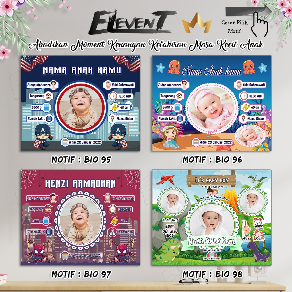 Miliki Softfile Biodata Bayi Data Kelahiran Anak Harga Terjangkau Banyak Pilihan 182 Motif Unik Tinggal Cetak Sendiri dengan data Desain bayi Newborn Baby untuk pajangan walldecor bingkai  pigura popup dllbisa Murah-95-98
