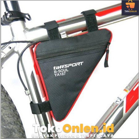 Tas Sepeda Nylon Segitiga Waterproof  Tas Sepeda Gunung - Tas Sepeda MTB  - Tas Frame Sepeda Depan
