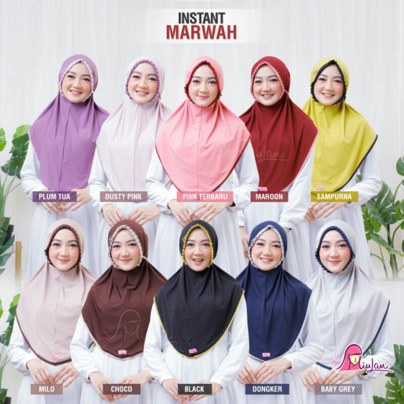 INSTAN MARWAH||BERGO MARWAH MIULAN||HIJAB TALI BELAKANG HIJAB INSTAN