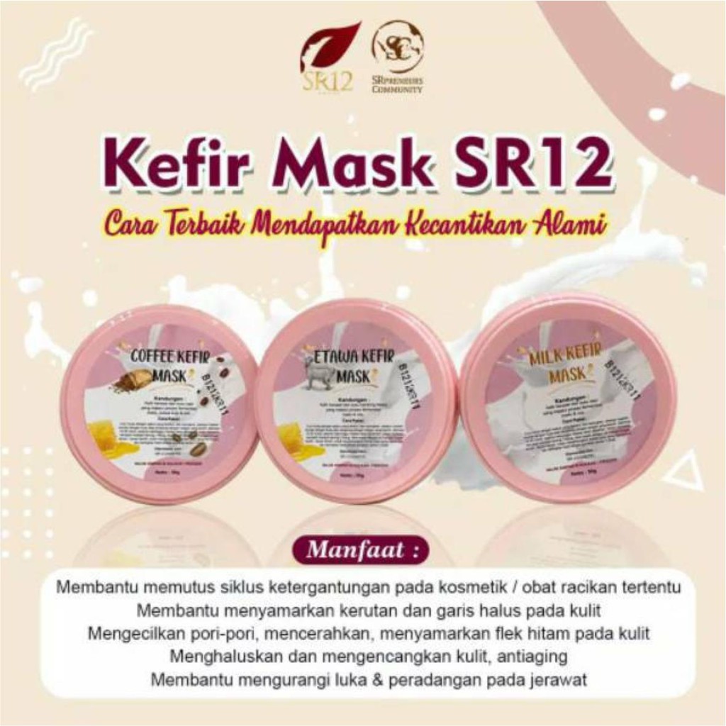 KEFIR SERIES SR12 / ETAWA MILK COFFEE / MASKER KEFIR MENCERAHKAN DAN MELEMBABKAN