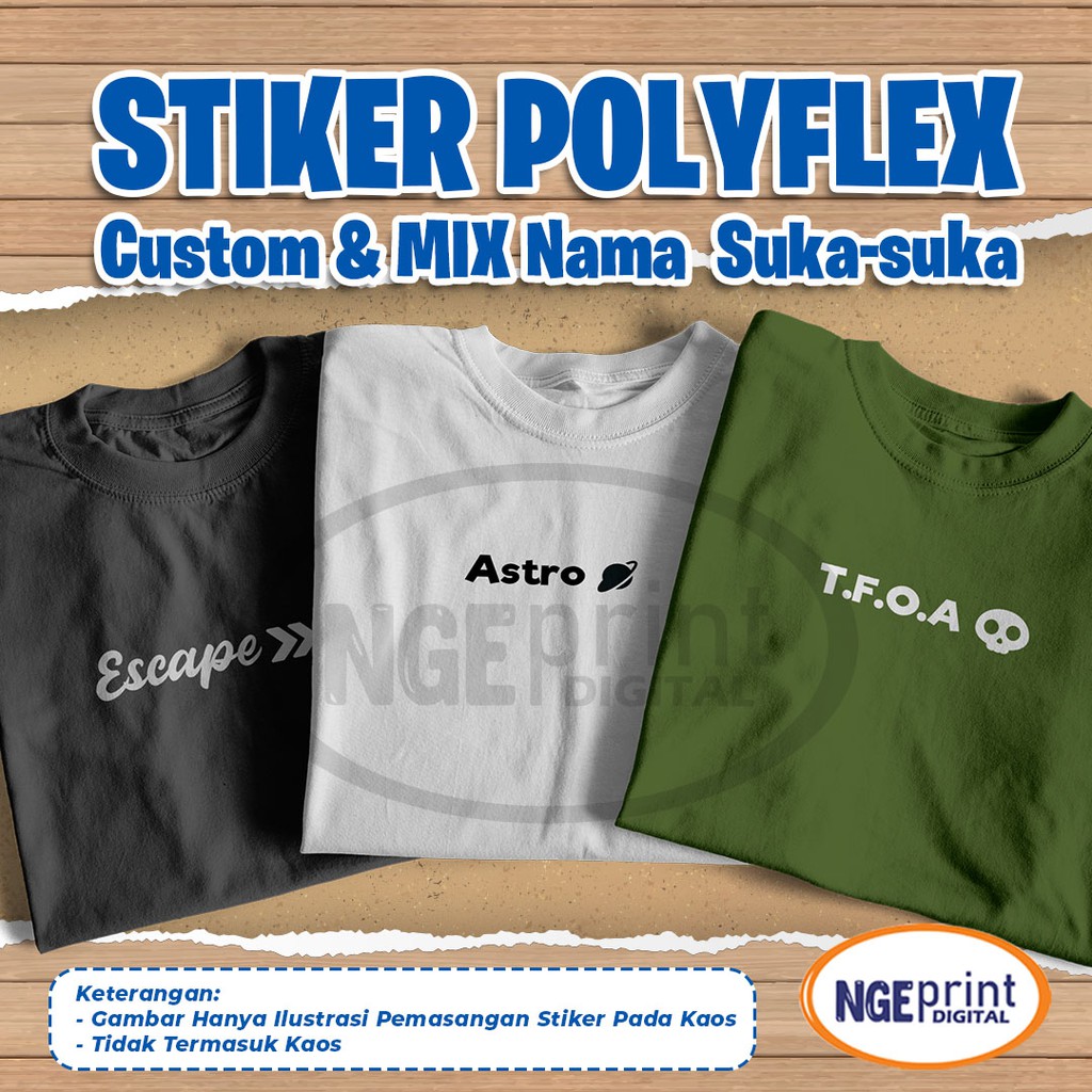 

[Mix Nama] Stiker Baju / Stiker Nama Baju / Stiker Baju Iron on (Ditempel Menggunanakan Setrika)