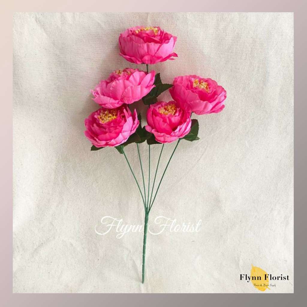 Bunga Peony Ball Japan x5 (satuan) Bunga Artificial / Bunga Plastik / Bunga Dekorasi / Pernikahan-5