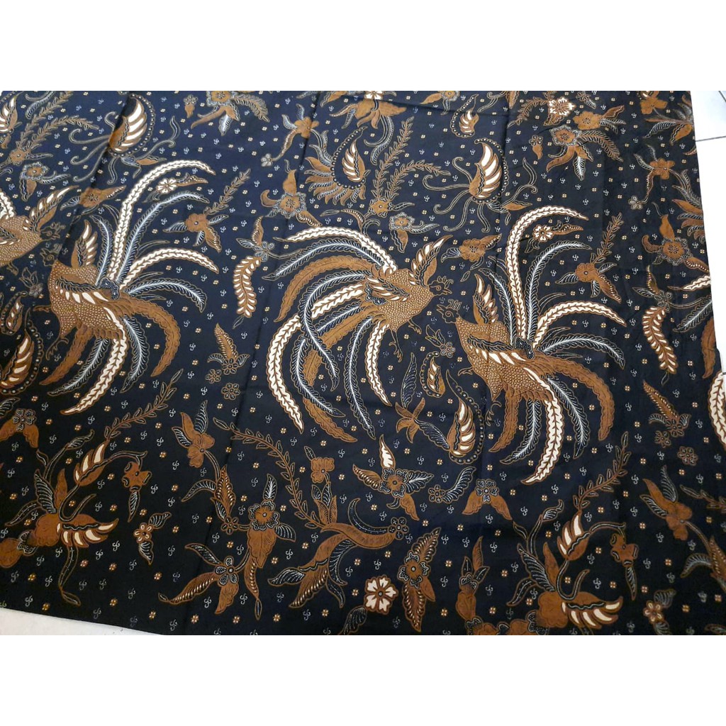 KAIN BATIK SOLO KATUN SOGAN LEBAR CENDRAWASIH HITAM BATIKSOLOAMANAH