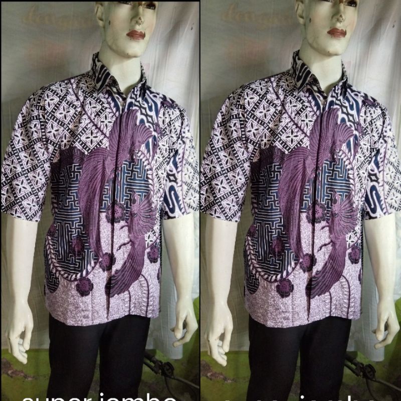 BAJU BATIK PRIA  lengan pendek ukuran jombo M..L. XL. XXL XXXL 4XL 5XL ,,,_10xL