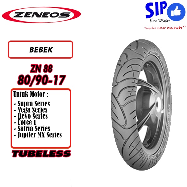 Ban motor bebek Zeneos 80 90 17 Tubeless