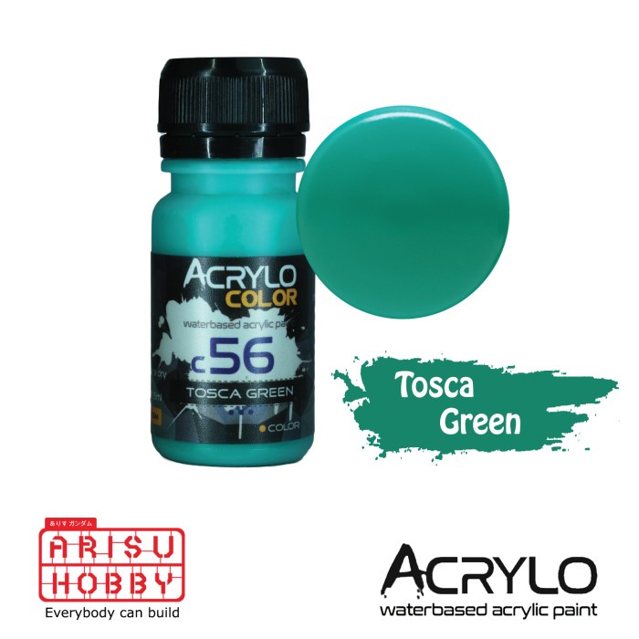 

ACRYLO COLOR TOSCA GREEN C56 WaterBased Acrylic Paint Color Cat Gundam