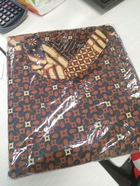 Couple Gamis Mataram Brownies Kombinasi Batik Long Terusan Seragam Pesta Muslim