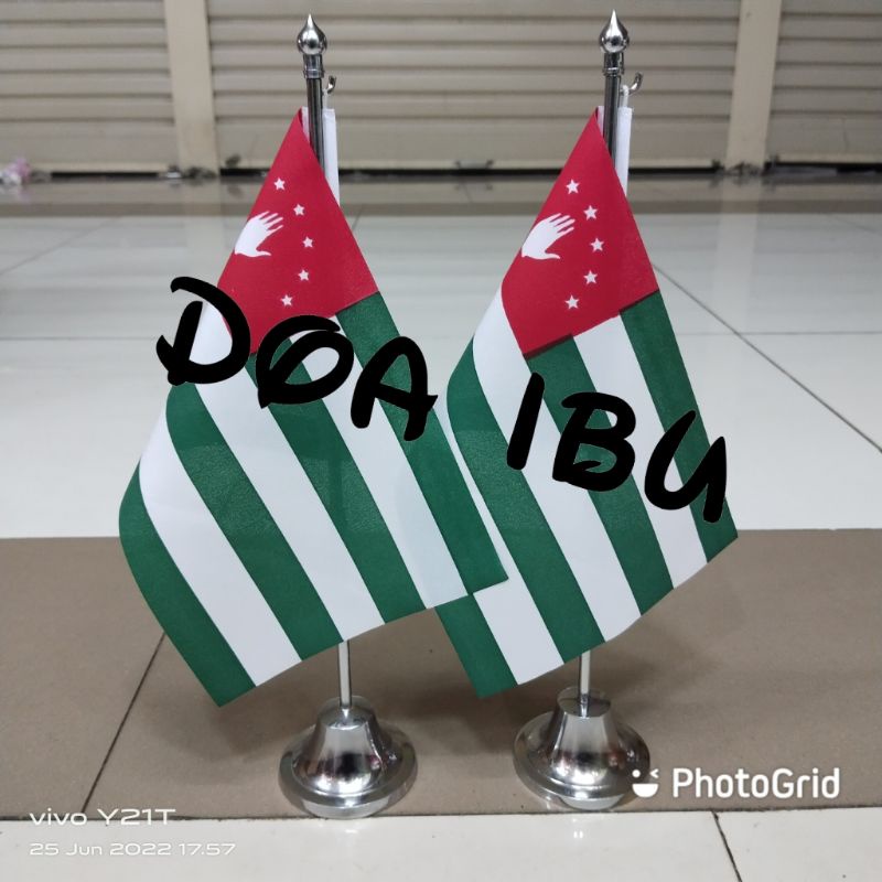 

best seller tiang stenlis meja+bendera ABKHAZIA ready stock
