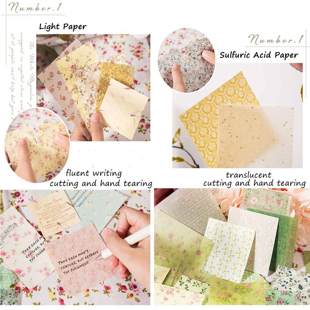 Solighter 30Sheets Bahan Paper Diary Album Scrapbooking Vintage Flower Town Series