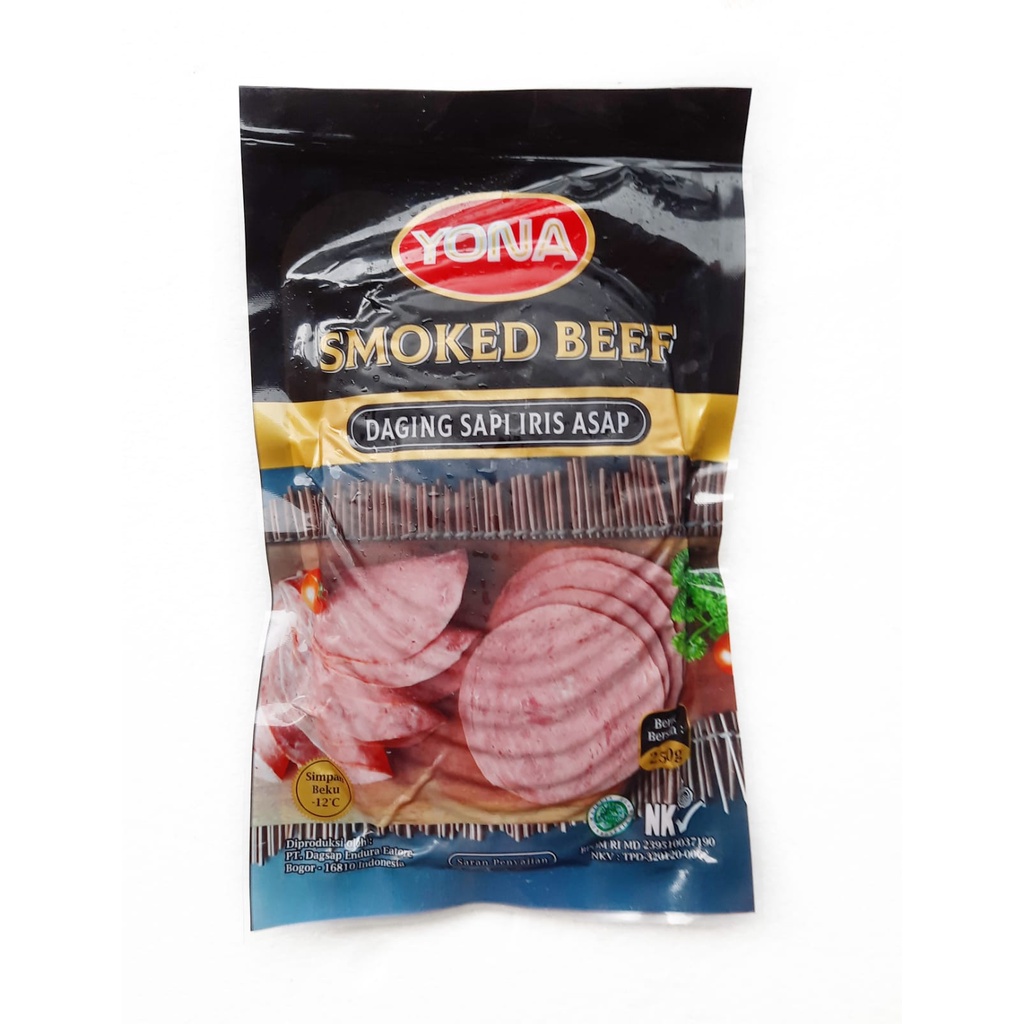 

Yona Smoke Smoked Beef 250 Gram Daging Sapi Iris Asap Isi 12 Pcs