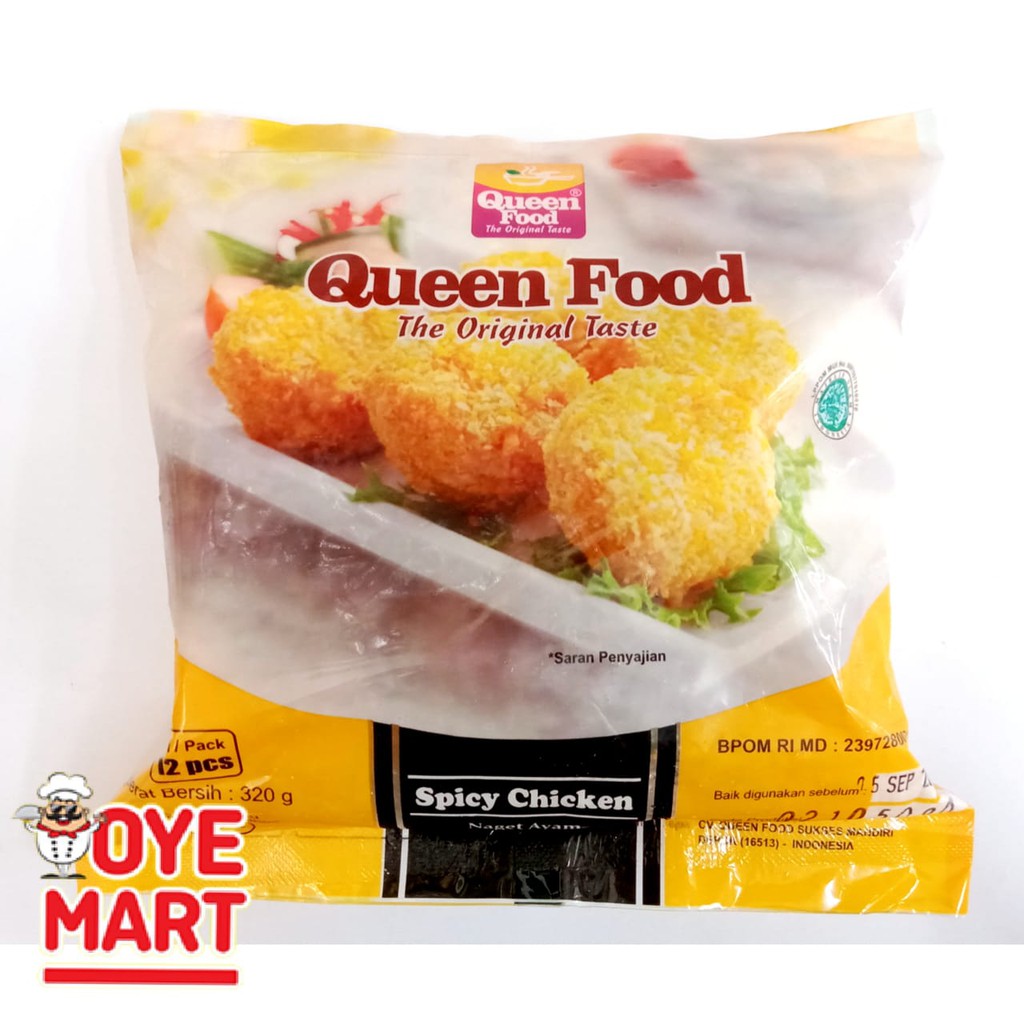 QUEEN FOOD SPICY CHICKEN 320GR ISI 12 / NAGET AYAM